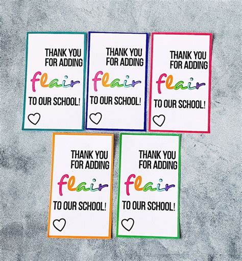 Printable Flair Pen T Tag Teacher Appreciation Note Etsy In 2022