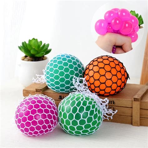 Stresses Reliever Squeeze Toys Mesh Ball Grape Squeeze Toy Child Adult