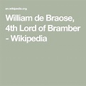 William de Braose, 4th Lord of Bramber - Wikipedia | Lord, Williams ...