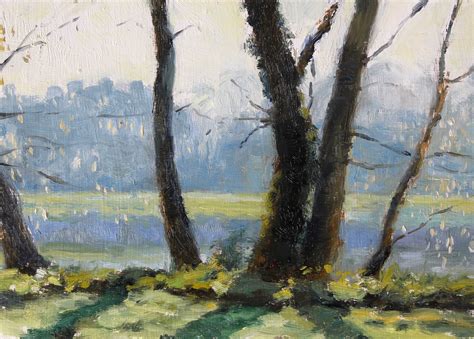 Original Oil Painting On Panel 5x7 Early Spring Morning Small