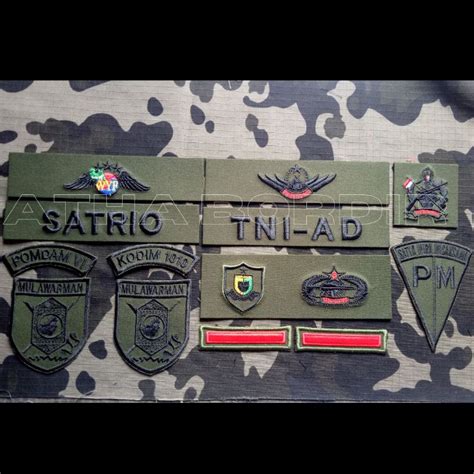 Jual Satu Set Atribut Brevet Tni Bordir Pakai Pengeras Custom