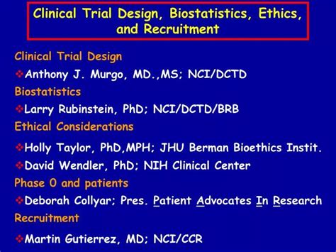 ppt clinical trial design biostatistics ethics and recruitment powerpoint presentation id