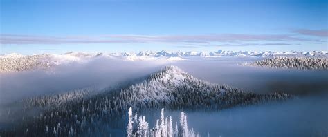 Download Wallpaper 2560x1080 Mountain Snow Winter Horizon Sky Dual