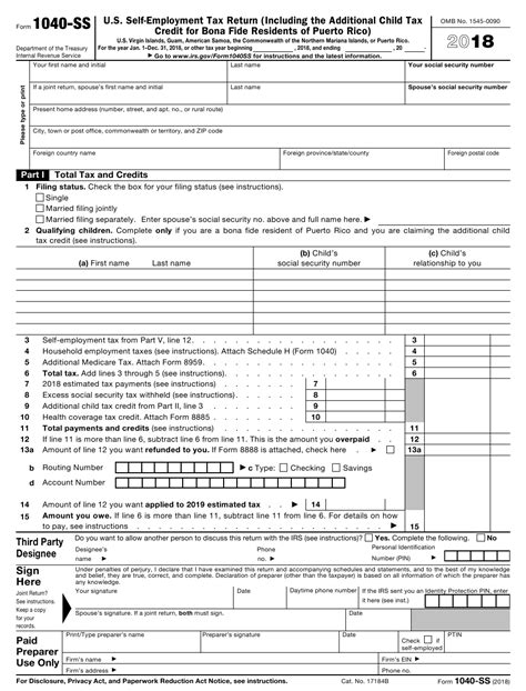 Form 1040 is the most common form used for personal income tax returns. IRS Form 1040-SS Download Fillable PDF or Fill Online U.S ...