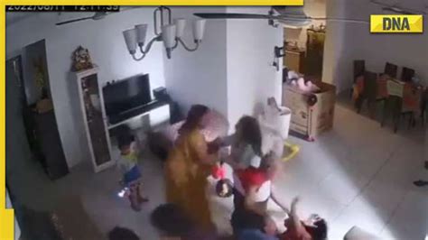 Caught On Camera Woman Beaten Up By Father In Law In Front Of Relatives In Posh Noida Society