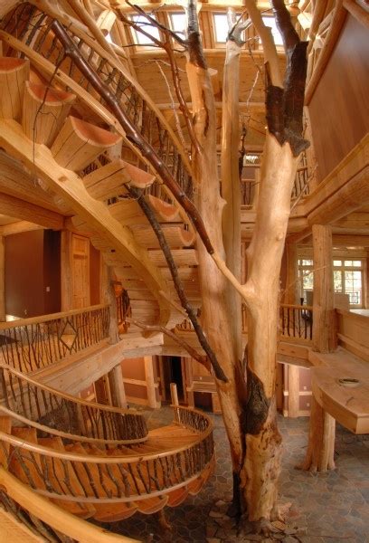 Amazing Log Home Staircase