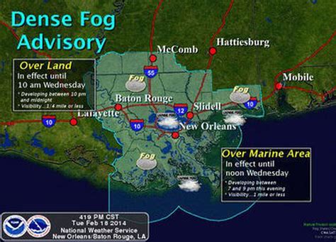 Dense Fog Advisory In Effect Along The Coast Until 10 Am Wednesday