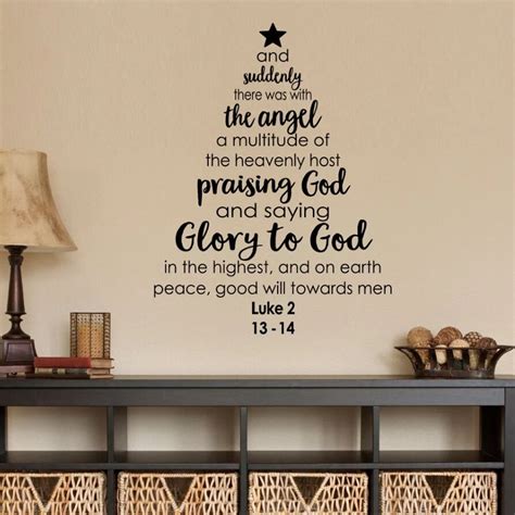 Great addition to any home, ready to hang. Christmas Tree Wall Decal Bible Verse Saying Wall Sticker ...