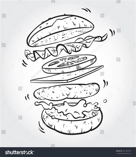 Hand Drawn Black And White Line Art Vector Illustration Of Jumping