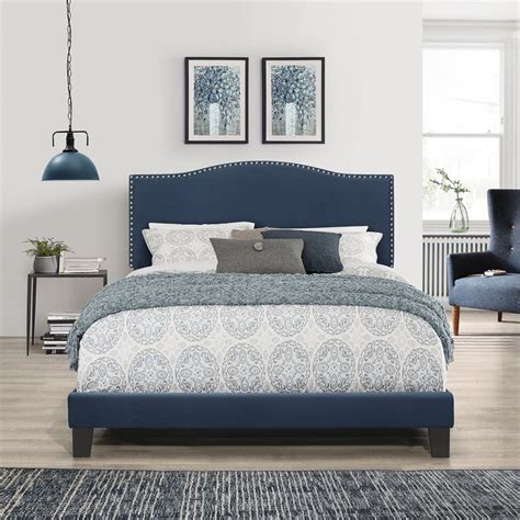 Hillsdale Furniture Kiley Upholstered Queen Bed Blue Velvet Homesquare