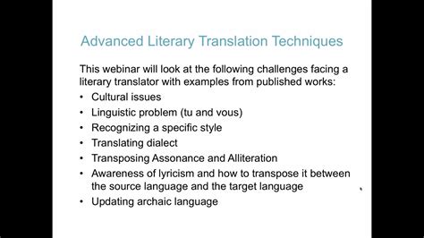 Advanced Literary Translation Techniques Youtube