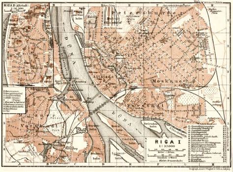 Old Map Of Riga In 1914 Buy Vintage Map Replica Poster Print Or