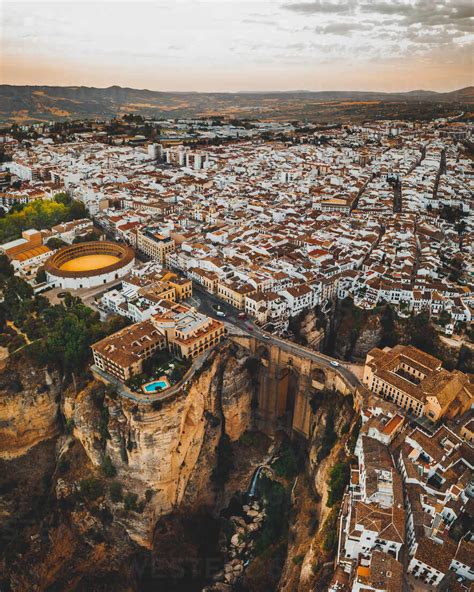 Aerial View Of The City Of Ronda In Andalucia Spain Stock Photo
