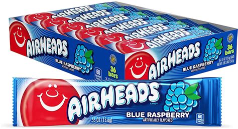 Airheads Blue Raspberry Singles 055 Ounces 36 Count Mad Al Candy