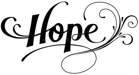 Hope Custom Calligraphy Text Stock Vector Illustration Of