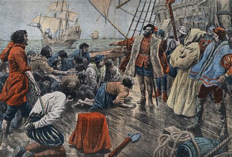 Illustration Of Ferdinand De Magellan Quelling A Mutiny Posters