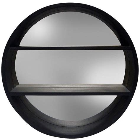With its black and natural colour. Black Round Shelf with Mirror Backer ($60) liked on ...