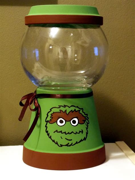 Oscar The Grouch Terra Pot Cookie Jar Clay Pot Crafts Christmas