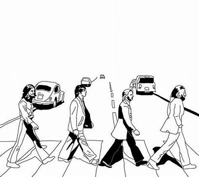 Beatles Abbey Road Drawing Line Drawn Cartoon