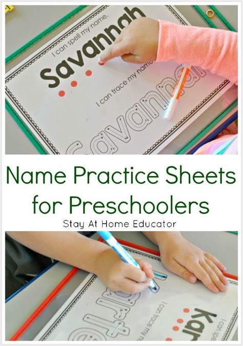 Name Practice Sheets For Learning To Spell Names In Preschool