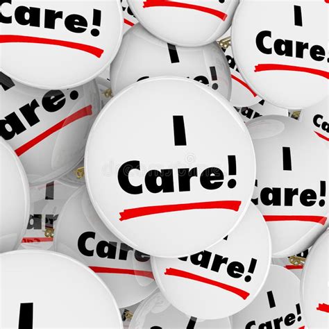 I Care Words Button Caring Compassionate Helpful People Workers Stock