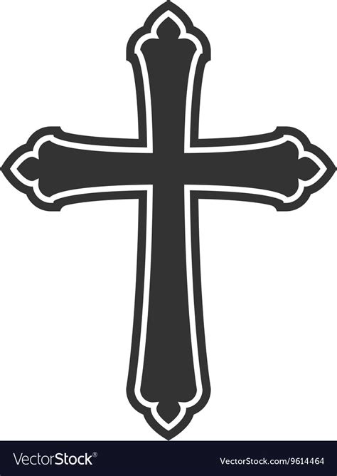 Symbol A Church Cross Christianity Religion Vector Image