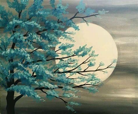 Pin By Mary Gonzalez On The Moon Moonlight Painting Simple Acrylic