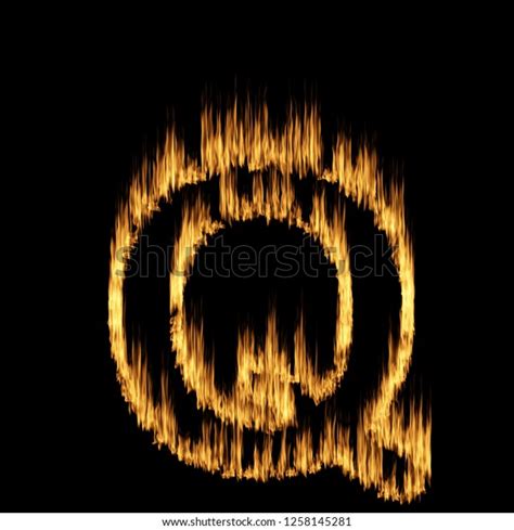 Burning Letters Fire Flame Digit Number Stock Illustration 1258145281