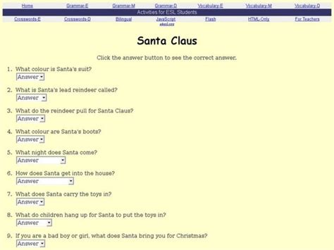 Santa Claus Interactive For 1st 2nd Grade Lesson Planet