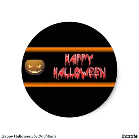 Happy Halloween Classic Round Sticker Zazzle Happy Halloween Round