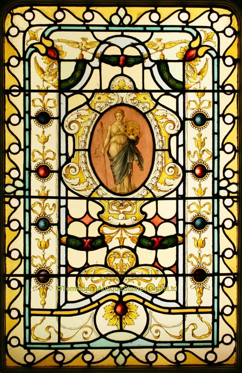 Ref Vic537 Victorian Stained Glass Window Fortuna And The Wheel Of