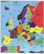 Gran escala del mapa político detallado de Europa con las marcas de ...