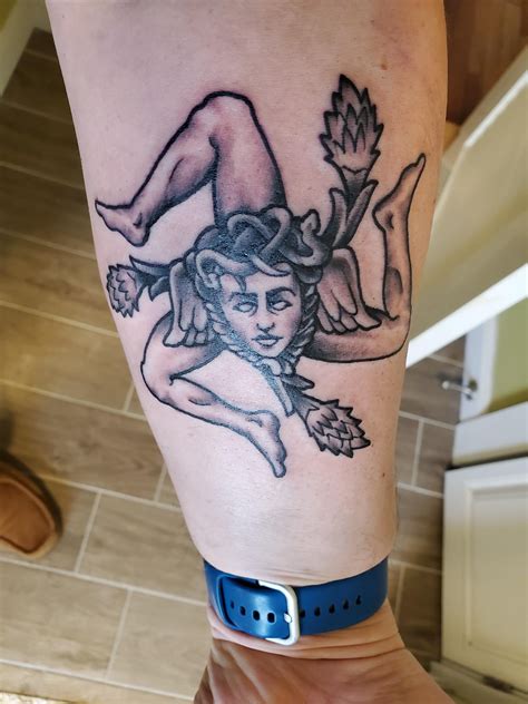 Italian tattoo for girls are a special set of designs as they do not restrain themselves to any style. Super fresh Sicilian/trinacria tattoo by Scott Barry at ...