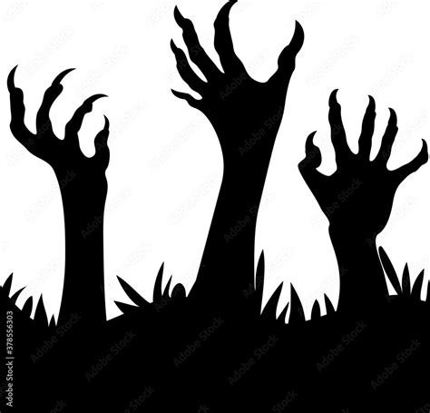 Zombie Hands Silhouette Scary Hands Scarecrows Halloween Party