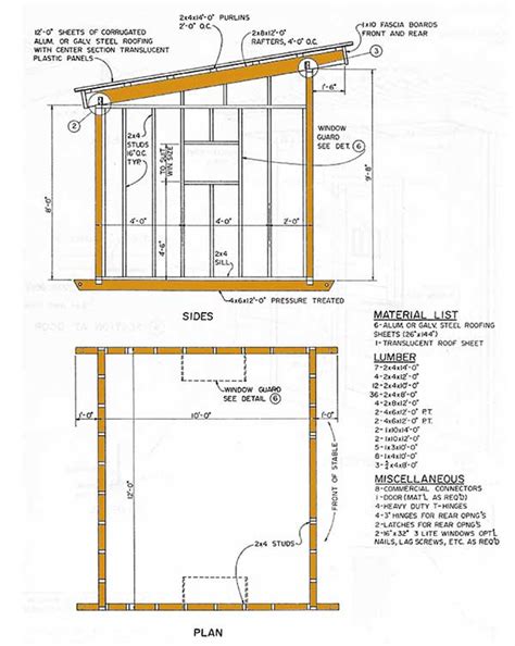10×12 Lean To Storage Shed Plans How To Construct A Slant Roof Shed