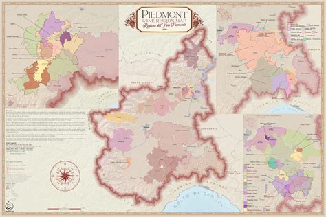 Piedmont Wine Region Map Regione Del Vino Piemonte