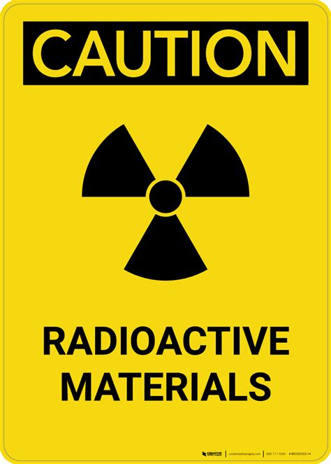 Caution Warning Radioactive Materials Portrait Wall Sign Creative