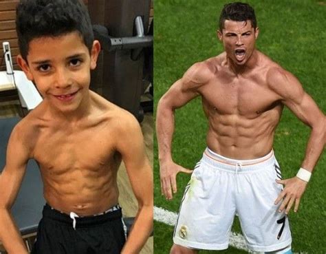 Daddy I M Gonna Be Like You Cristiano Ronaldo S Son Mimics His Famous Shirtless Pose