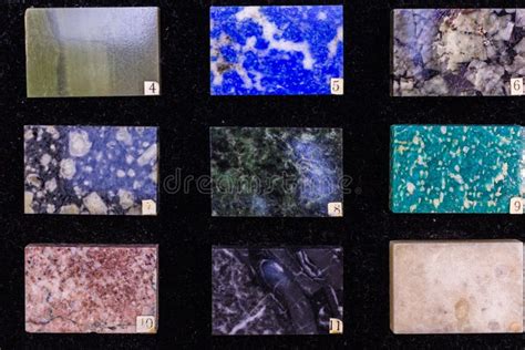Rock Collection Set Geology Mineral Crystal Texture Decorative Stock