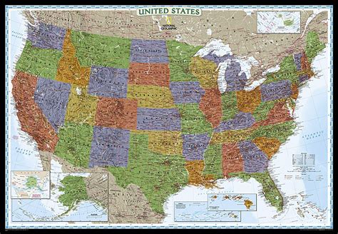 National Geographic United States Decorator Enlarged Wall Map