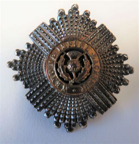 Ww1 Ww2 Scots Guards Silvered Officers Cap Badge