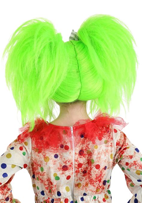 Green Creepy Clown Wig For Kids