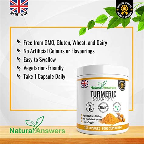 Turmeric Curcumin Black Pepper Capsules Natural Answers