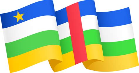 Central African Republic Flag Wave Isolated On Png Or Transparent