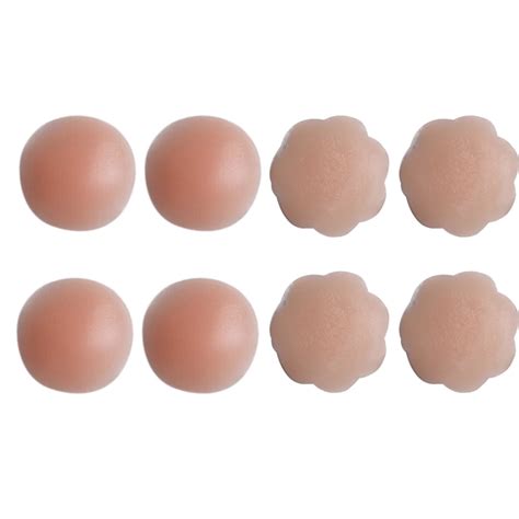 12 Pairs Reusable Self Adhesive Silicone Breast Cover Round Flower Breast Pasties Stickers Boobs