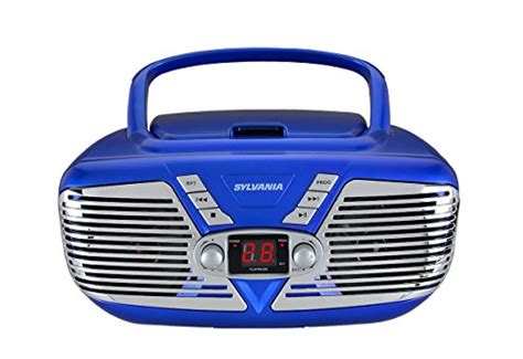 Sylvania Portable Cd Boombox With Amfm Radio Retro Style Blue