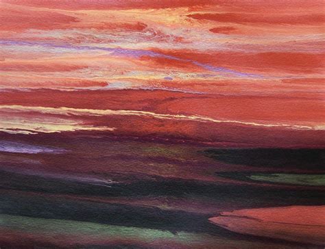 Contemporary Landscape Paintings Autumn Sunset Iv Original