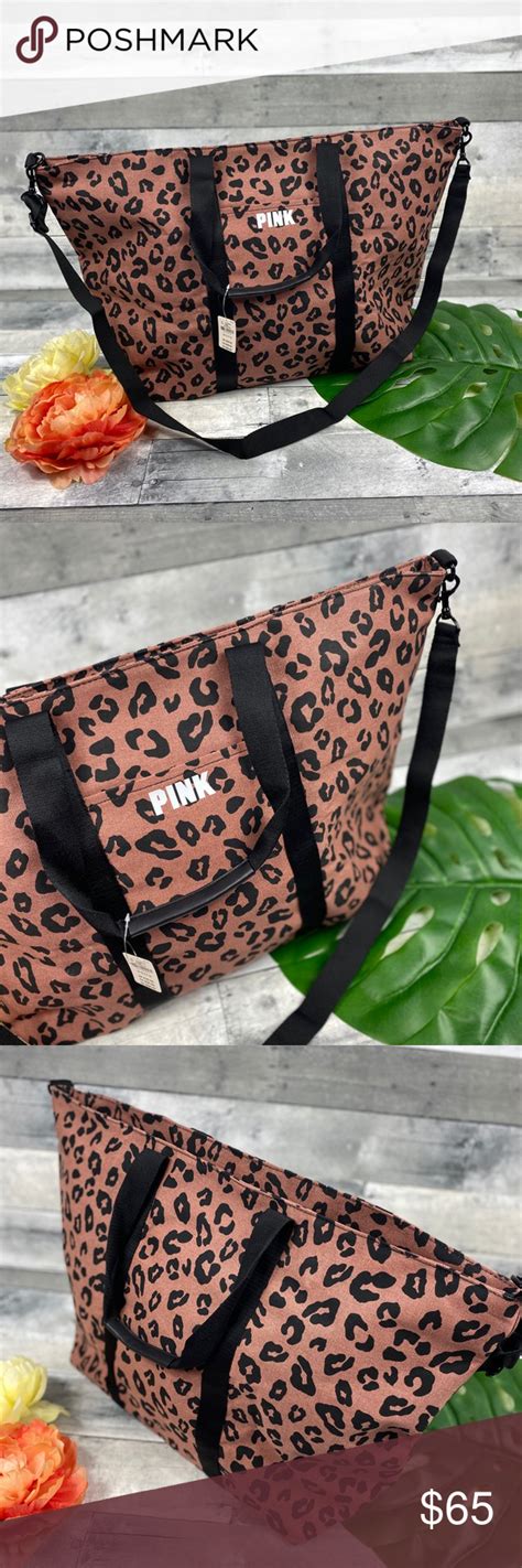 Pink Victoria Secrets Leopard Tote Bag Weekender Victoria Secret Pink