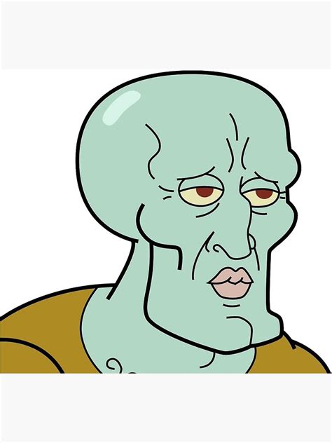 Handsome Squidward Close Up Metal Print By Camillag24 Redbubble