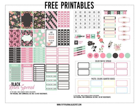 The Printable Planner Stickers Are Shown In Pink Green And Black